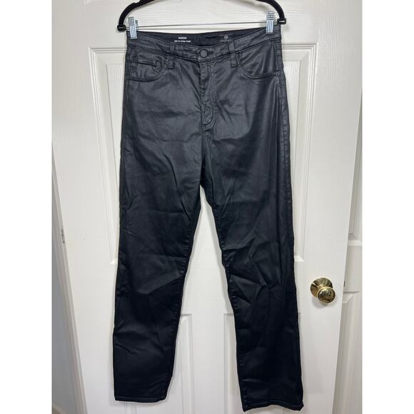 AG Adriano Goldschmied Alexxis Vintage Straight Black Leatherette Sateen Jean - Picture 2 of 10